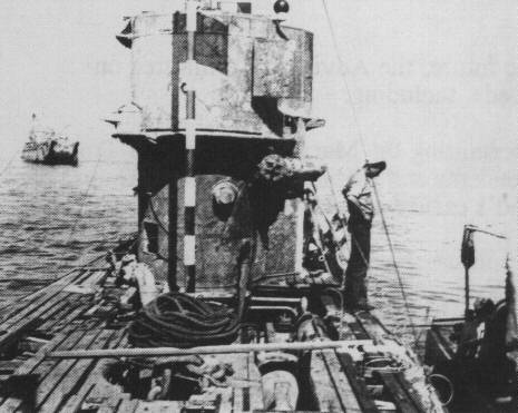 U-1105 prior to sinking in                   Potomac River, 1949