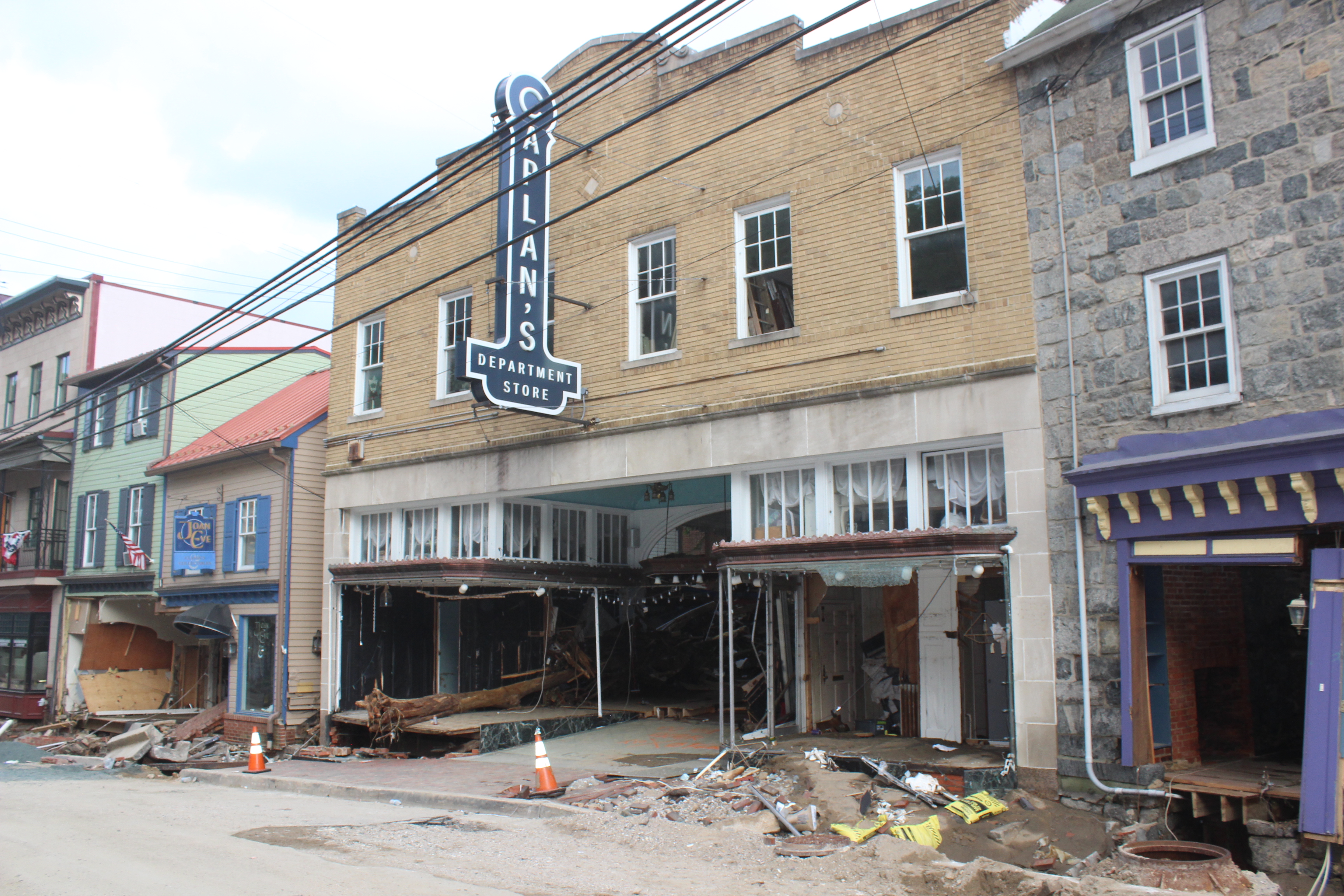Damage to Ellicott City Historic District