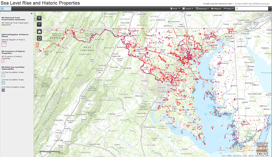 Sea Level Rise in Maryland Interactive Map