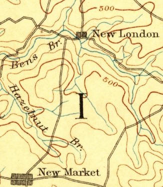 New Market, Frederick County, MD (1893           Frederick USGS 1:125,000 topo quad map)